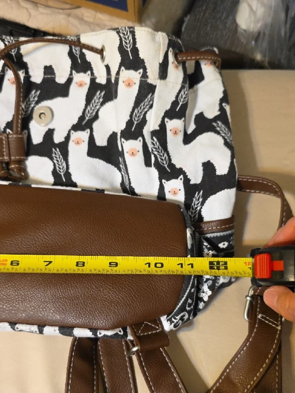 UNIONBAY Black & White Llama Pattern Backpack